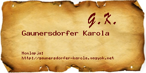Gaunersdorfer Karola névjegykártya